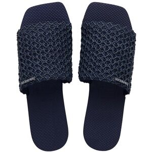 Havaianas You Cannes Navy Blue Sandals 39/40 9/10 US NWT